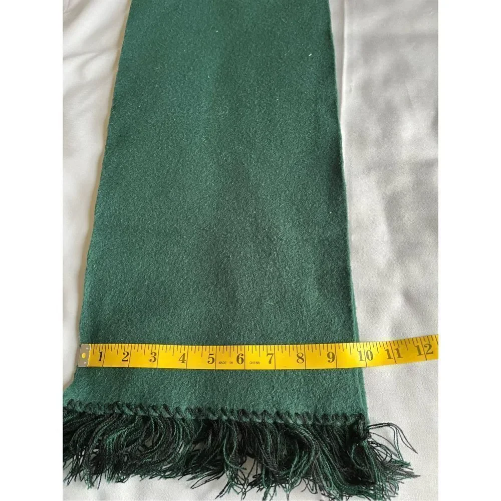 Winter scarf Green fringed